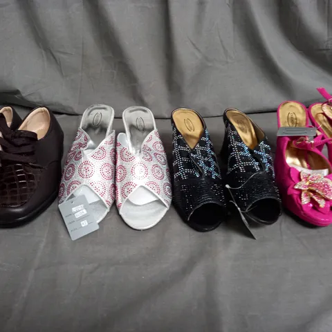 LARGE BOX OF ASSORTED SHOES IN VARIOUS SIZES, COLOURS AND STYLE