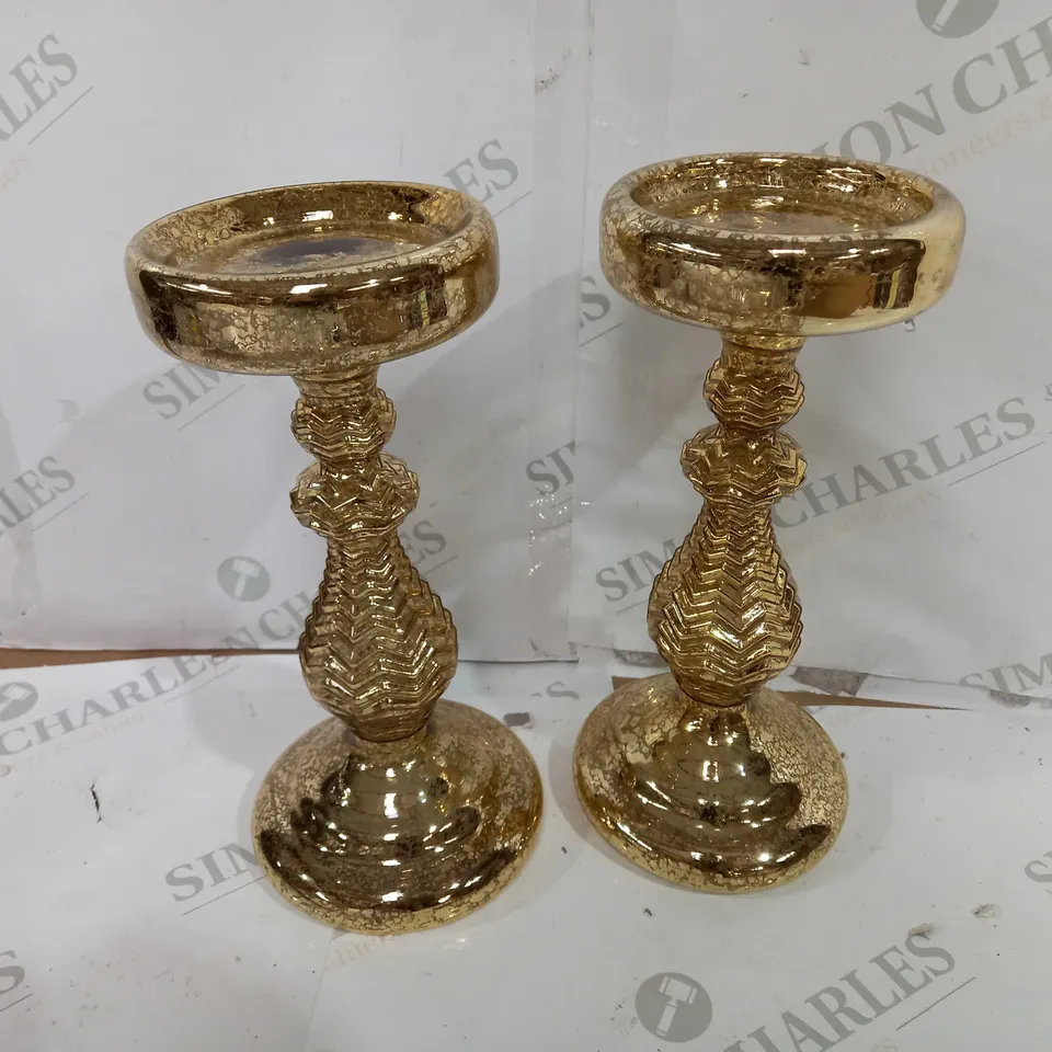 ALISON CORK PRE-LIT SET OF 2 MERCURY GLASS CANDLE HOLDERS