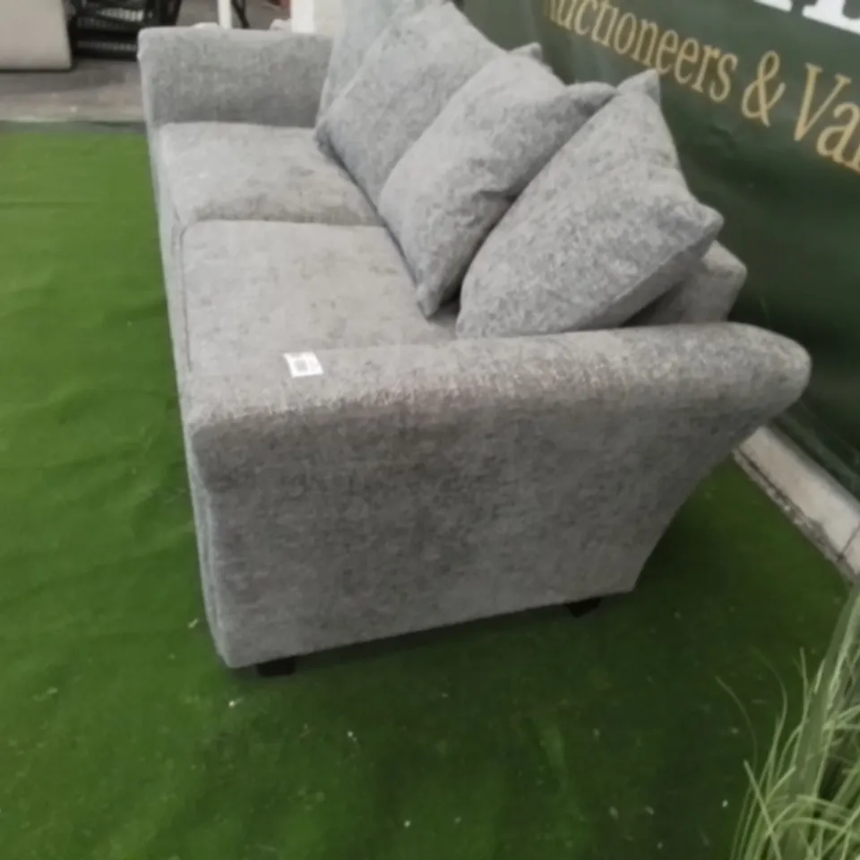 DESIGNER GREY FABRIC THREE SEATER SOFA