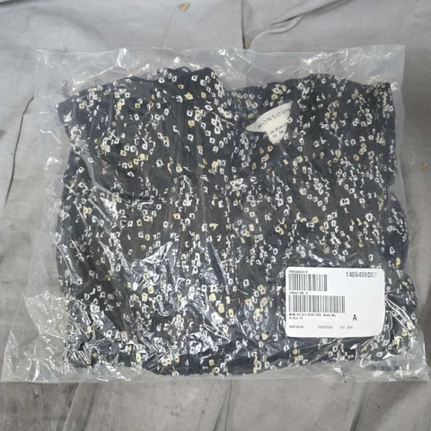 BAGGED MONSOON 3/4 SLEEVE SHIRT DRESS IN BLACK/WHITE - UK 10