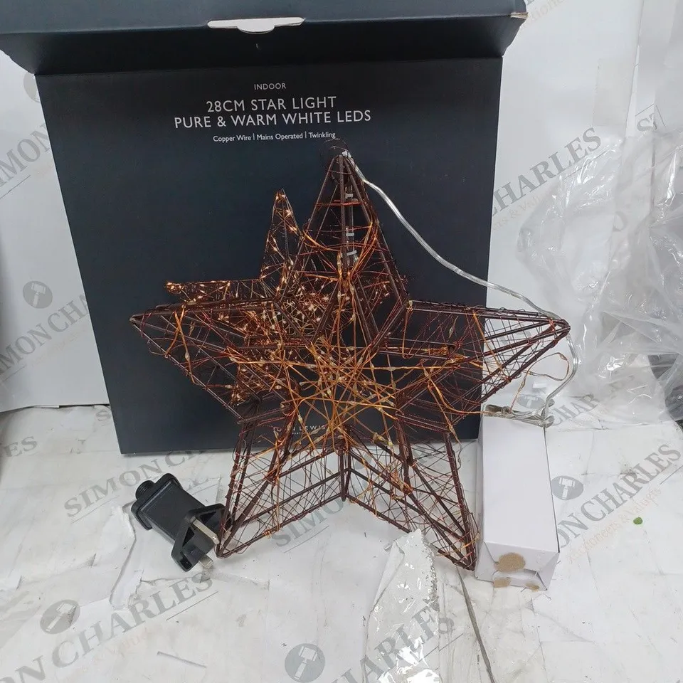 JOHN LEWIS 28CM STAR LIGHT PURE AND WARM WHITE LEDS