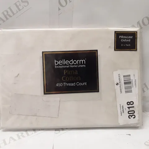 BELLEDORM PIMA COTTON 450 THREAD COUNT OXFORD PILLOWCASE 50×75CM - IVORY 