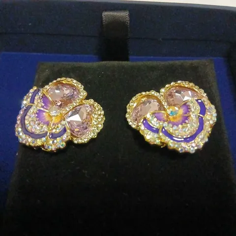 BUTLER & WILSON PANSY EARRINGS 