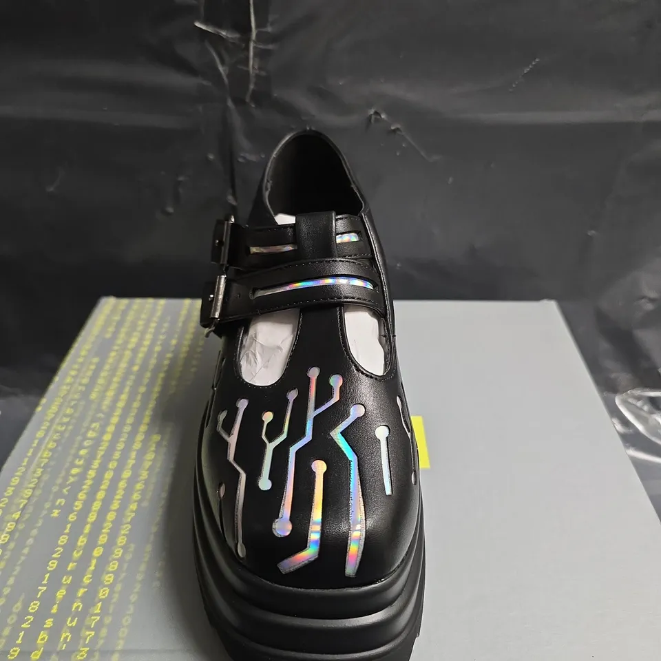 BOXED PAIR OF KOI CYBERNETIC STOMPER MARY JANES - UK SIZE 3