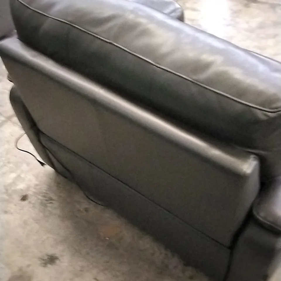 QUALITY ITALIAN DESIGNER GRADO POWER RECLINER ARMCHAIR IN CHARCOAL GREY LEATHER