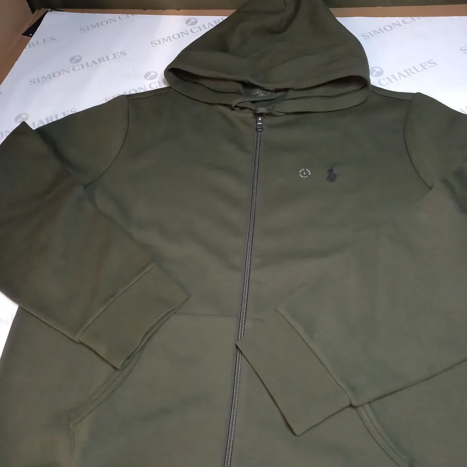 POLO RALPH LAUREN ZIPPED JACKET IN KHAKI SIZE L 