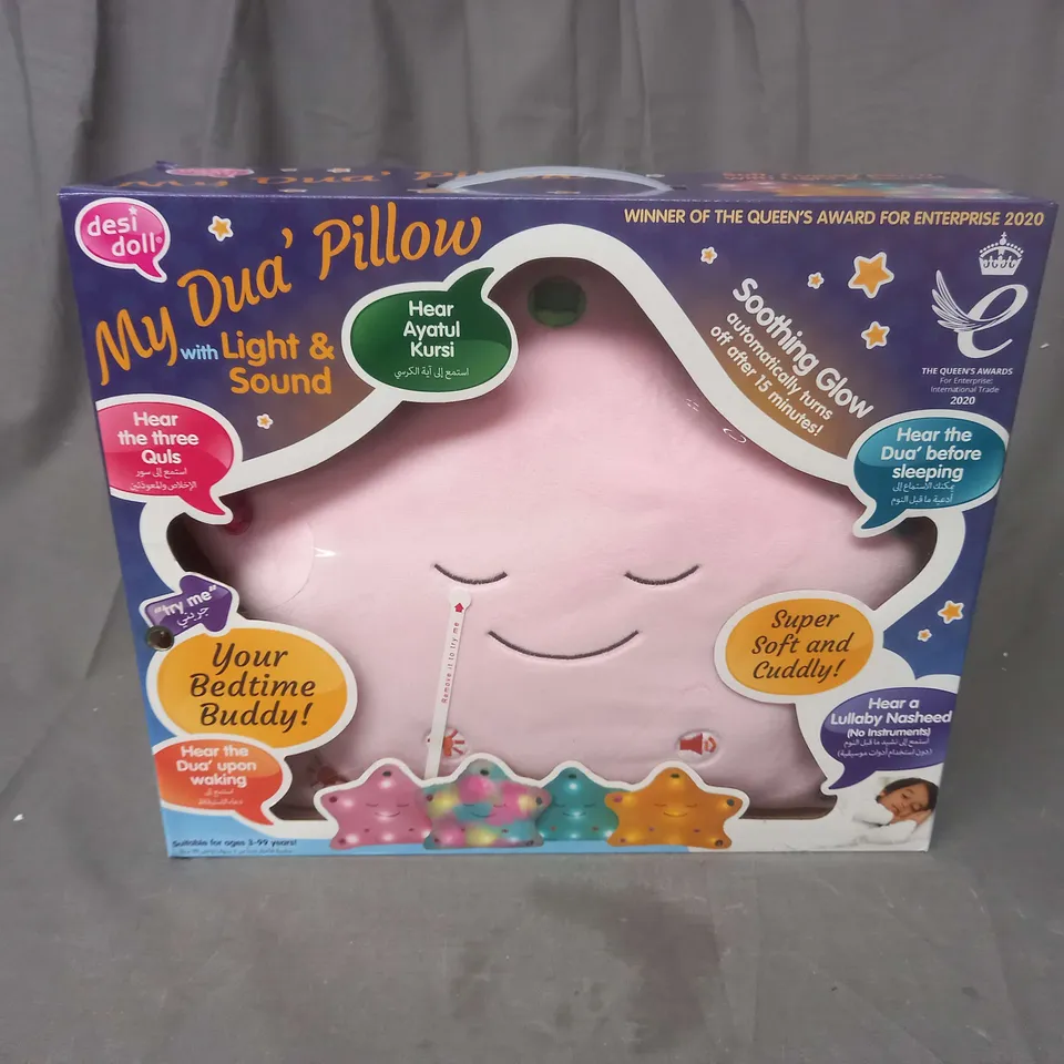 MY DUA PILLOW  IN PINK WITH LIGHT AND SOUND