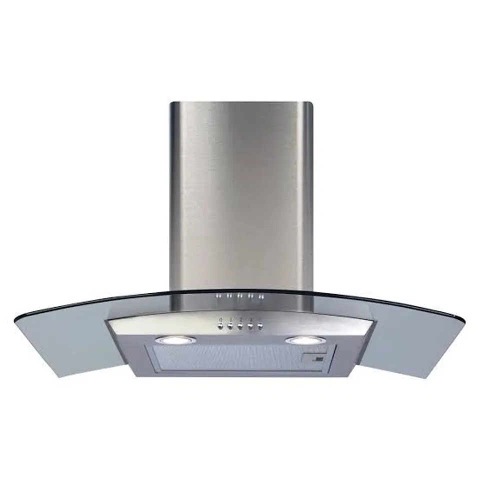 BOXED CDA ECP72SS 70CM CURVED GLASS CHIMNEY COOKER HOOD-STAINLESS STEEL