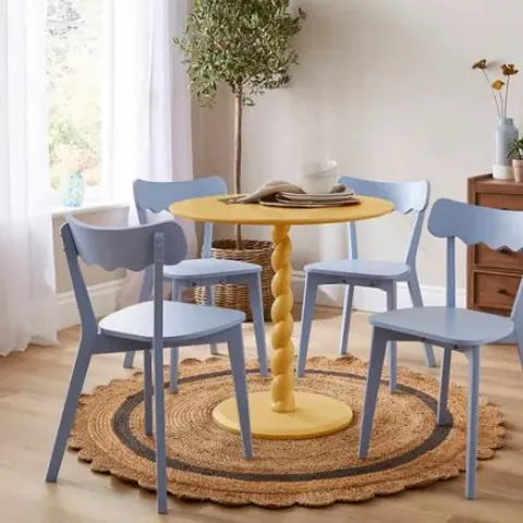 BOXED FIFI 4 SEATER ROUND DINING TABLE, PINE WOOD - APRICOT (1 BOX)