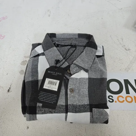 BRAVE SOUL LONDON MEN'S CHECKED SHIRT SIZE L