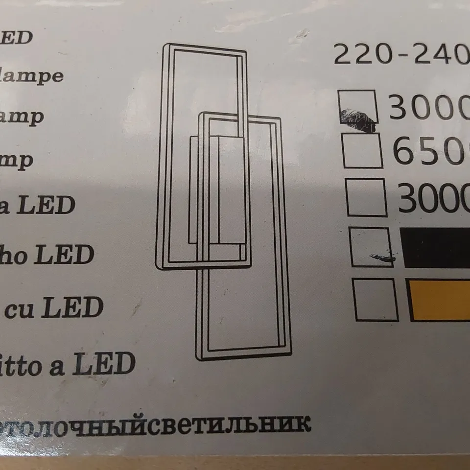 BOXED 2-LIGHT 40.5CM BLACK LED FLUSH MOUNTED SCONCE (1 BOX)