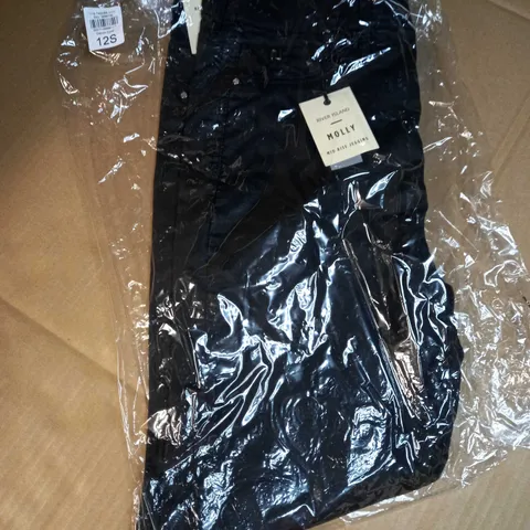 PACKAGED RIVER ISLAND BLACK MOLLY MID RISE JEGGINGS - 12S