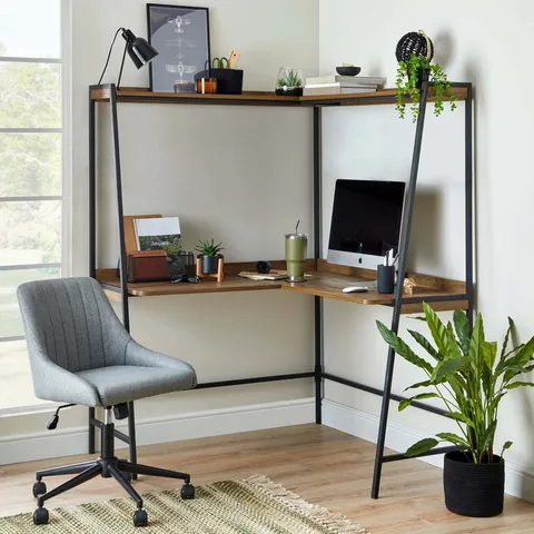 BOXED FULTON CORNER LADDER DESK BROWN (1 BOX)