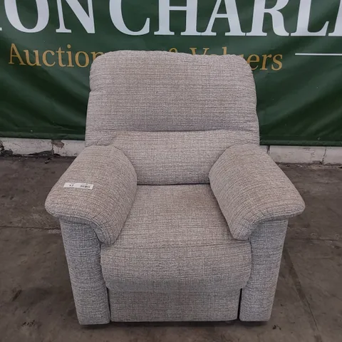 QUALITY BRITISH DESIGNER G PLAN CHADWICK POWER RECLINING EASY CHAIR LOOM SHALE FABRIC