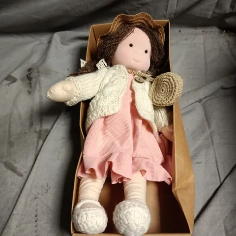 EVGENIYA ELIZAROVA HANDMADE PLUSH DOLL – PINK DRESS, BOXED