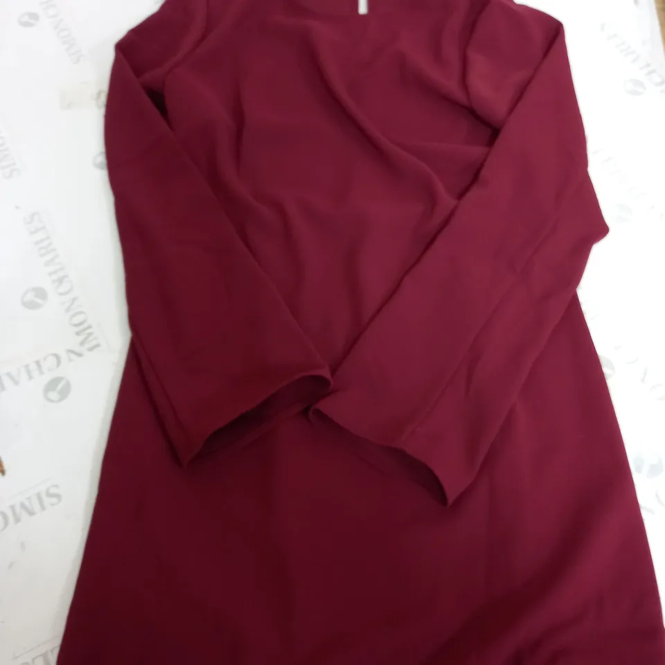 MNG BURGUNDY MIDI DRESS SIZE S 
