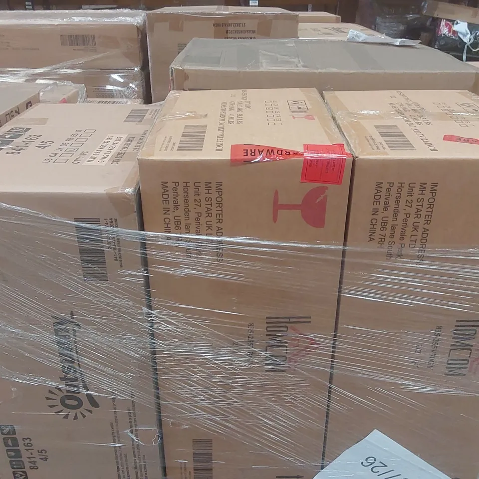 PALLET CONTAINING A VERY LARGE QUANTITY OF ASSORTED DESIGNER FURNITURE PARTS INCLUDING: GARDEN FURNITURE PARTS, DINING TABLE PARTS ECT
