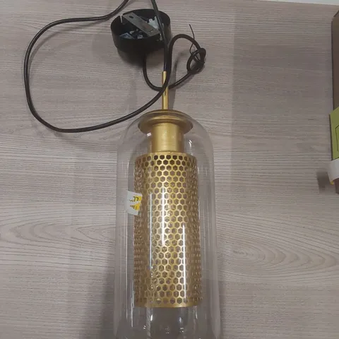 RAKAI PENDANT LAMP 1 LIGHT E27 MODERN CYLINDER GOLD GLASS HANGING LAMP WITHOUT BULB