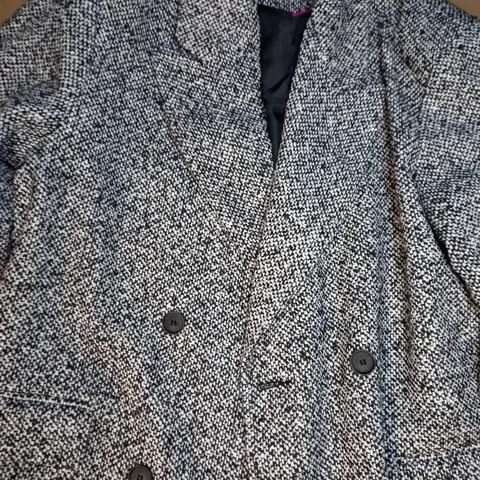ASOS DESIGN SALT AND PEPPER DAD COAT UK SIZE 12