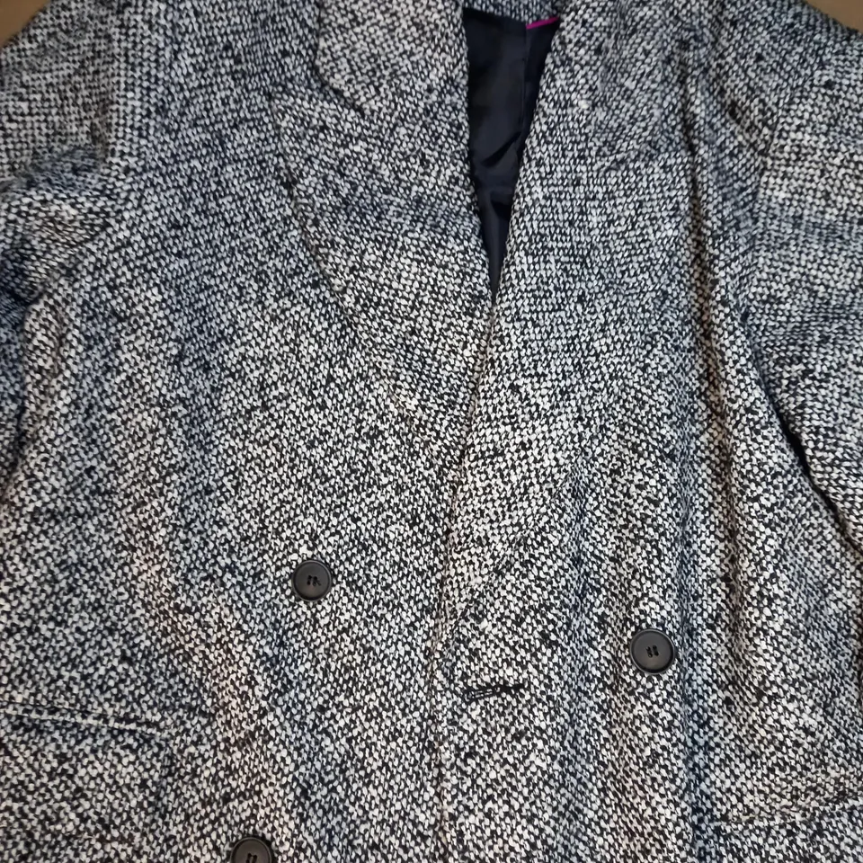 ASOS DESIGN SALT AND PEPPER DAD COAT UK SIZE 12