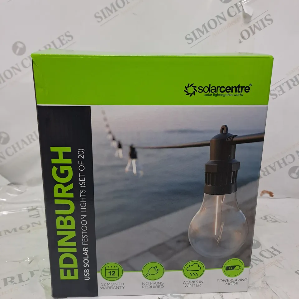 EDINBURGH USB SOLAR FESTOON LIGHTS (SET OF 20)