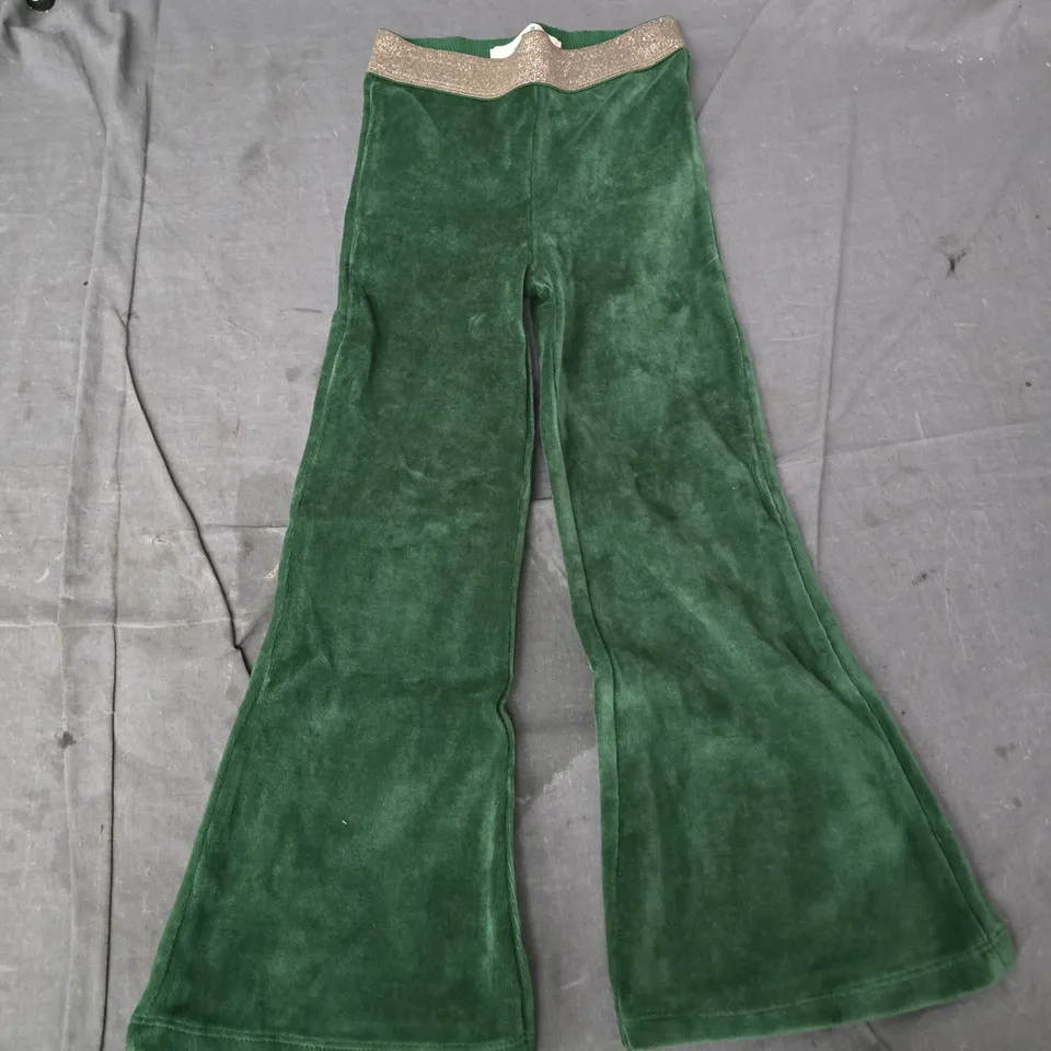 MINI BODEN FLARED BOTTOM TROUSERS IN GREEN - 4-5Y