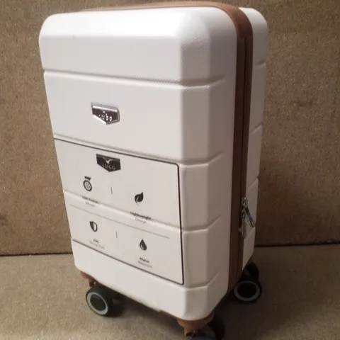 LUGG JETSET CABIN SUITCASE 45×25×20CM - CREAM/BROWN 