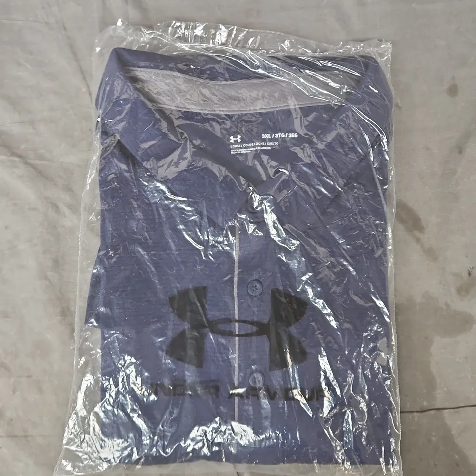 BAGGED UNDER ARMOUR TECH POLO TOP IN NAVY SIZE 3XL
