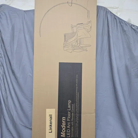 MODERN LED ARC FLOOR LAMP – DIMMABLE WITH REMOTE CONTROL (BOXED)