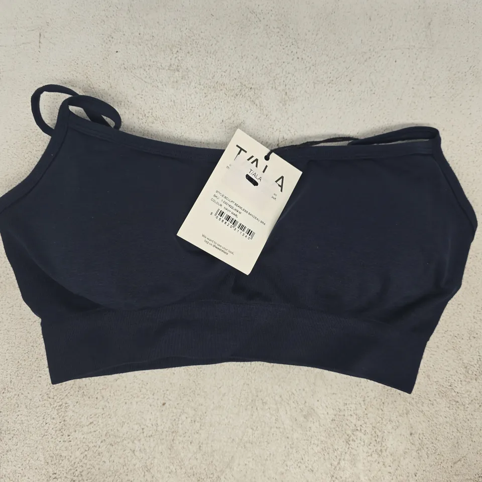 T/ALA SCULPT SEAMLESS BANDEAU BRA IN NAVY SIZE MEDIUM