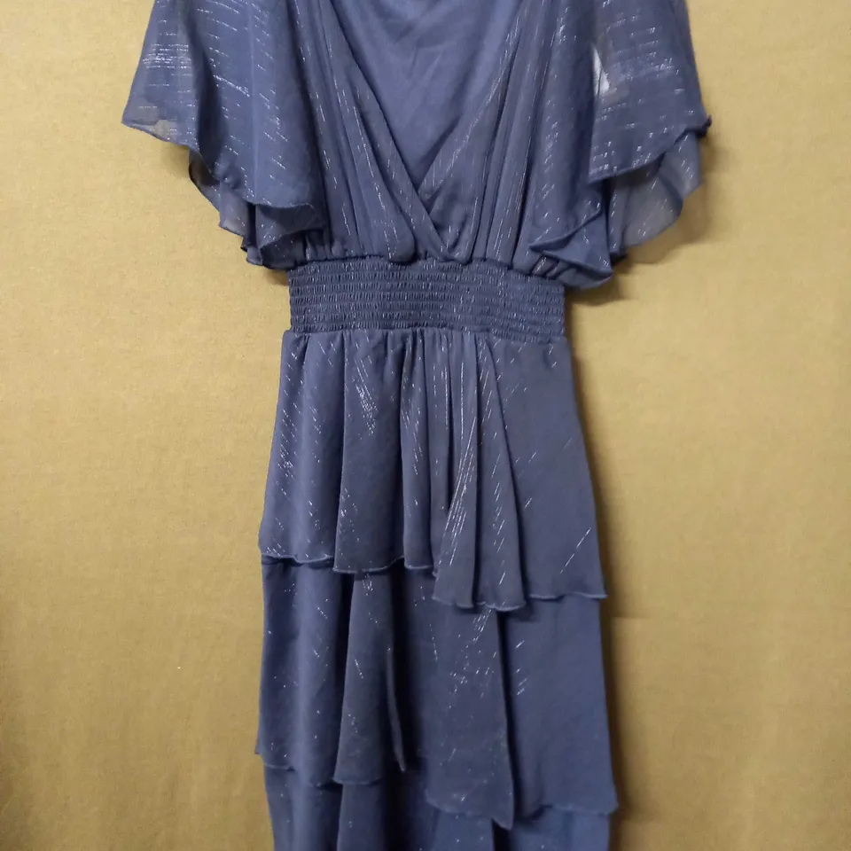 DUSK TIERED SPARKLE DRESS IN NAVY - SIZE 8
