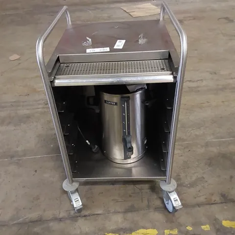 COMMERCIAL STAINLESS STEEL CATERING TROLLEY WITH WATER BOILER DISPENSER