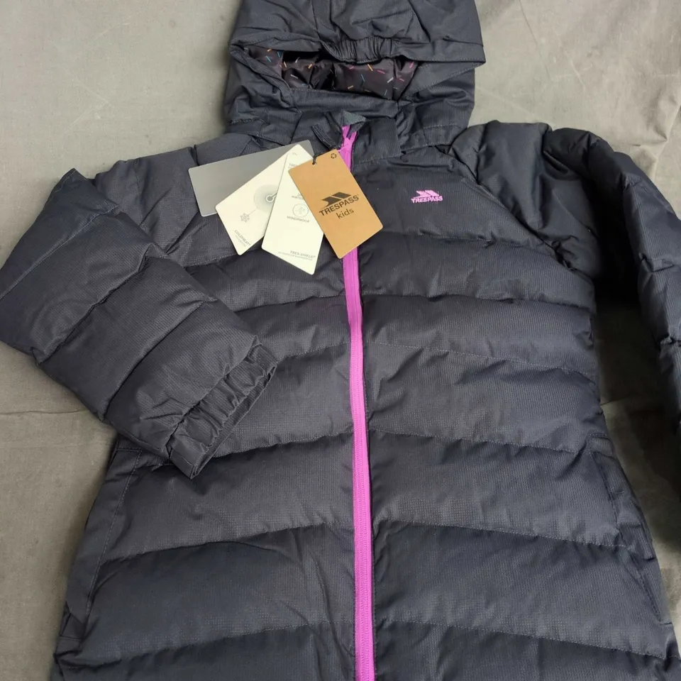 TRESPASS AMIRA 20 MD GIRLS CASUAL JACKET IN DARK GREY - 9/10 YRS 134-140CM