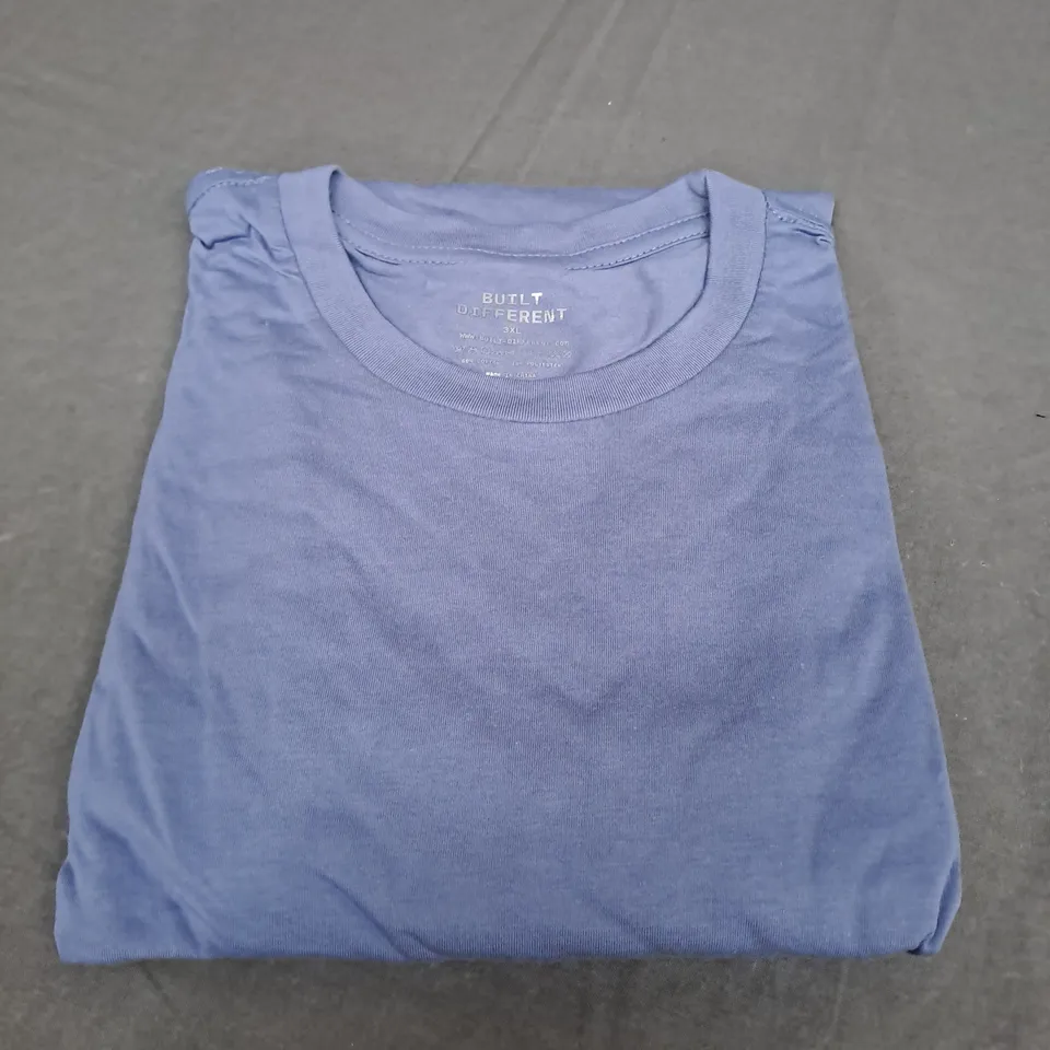 BUILT DIFFERENT BLUE CREW NECK TOP - SIZE 3XL