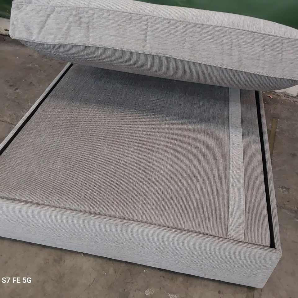 DESIGNER WESTBURY LARGE OTTOMAN SILVER CLOUD FABRIC 