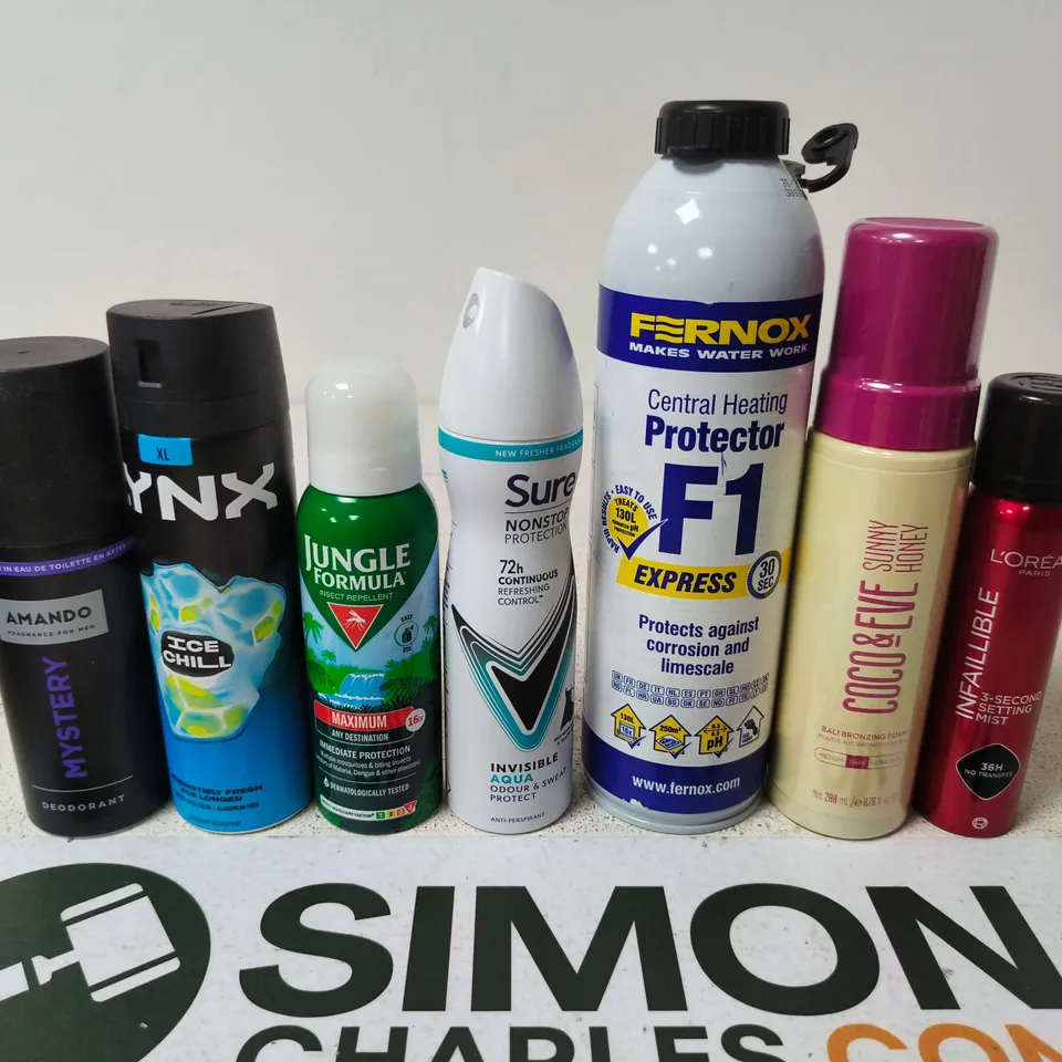 APPROXIMATELY 15 ASSORTED AEROSOLS TO INCLUDE LYNX , SURE AND L'OREAL