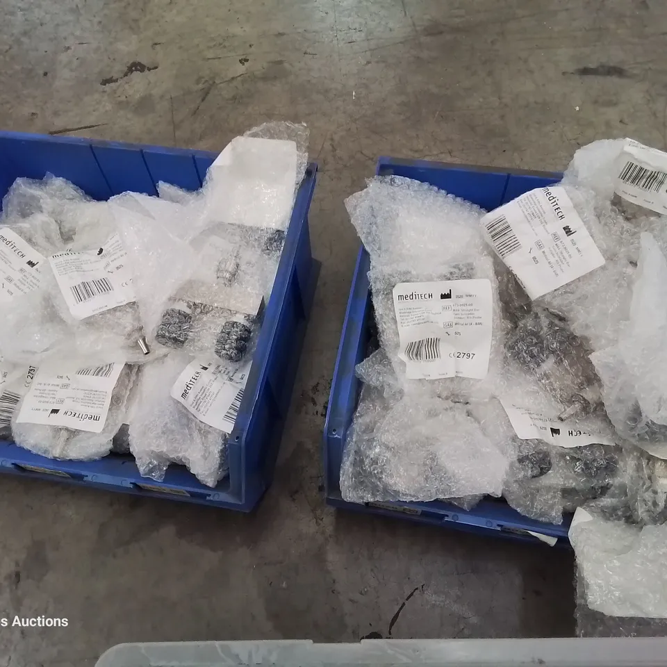 THREE BOXES OF MEDITECH SINGLE & DOUBLE BAR SCHRADER ADAPTERS