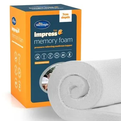 BOXED IMPRESS 7CM MEMORY FOAM MATTRESS TOPPER 
