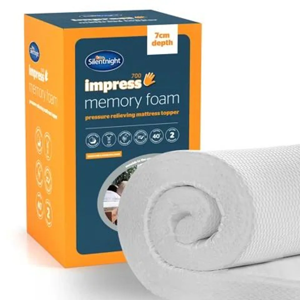BOXED IMPRESS 7CM MEMORY FOAM MATTRESS TOPPER 