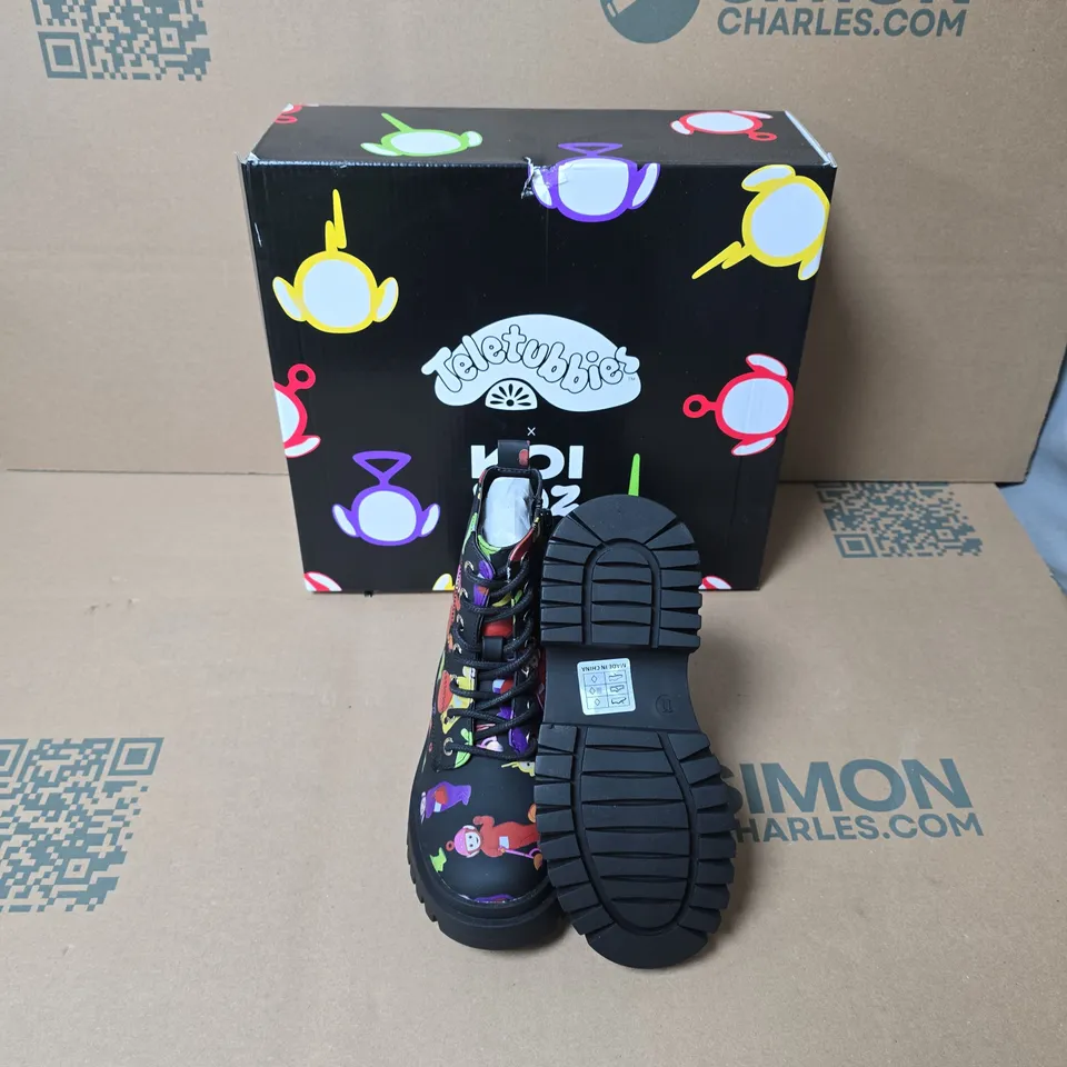 BOXED KOI KIDZ TELETUBBIES SUPERDOME KIDZ BOOTS BLACK SIZE UK 11