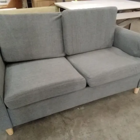 GREY FABRIC 2-SEATER SOFA WITH WOODEN LEGS