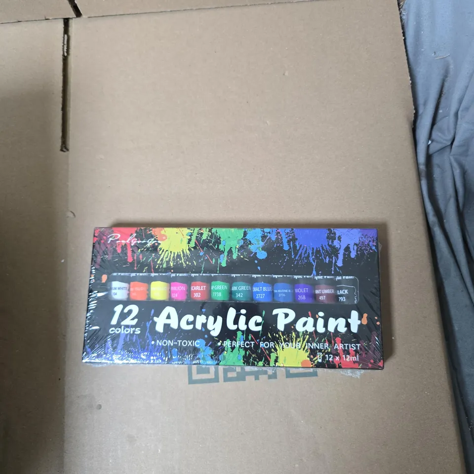 TOTE OF APPROXIMATELY 14 ASSORTED ITEMS TO INCLUDE: ACRYLIC PAINT