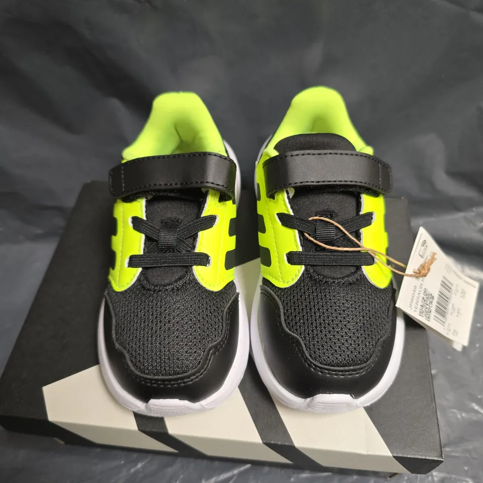 ADIDAS TENSAUR RUN 3.0 EL I KIDS TRAINERS – UK 6.5 (US 7K), NEON LIME & BLACK