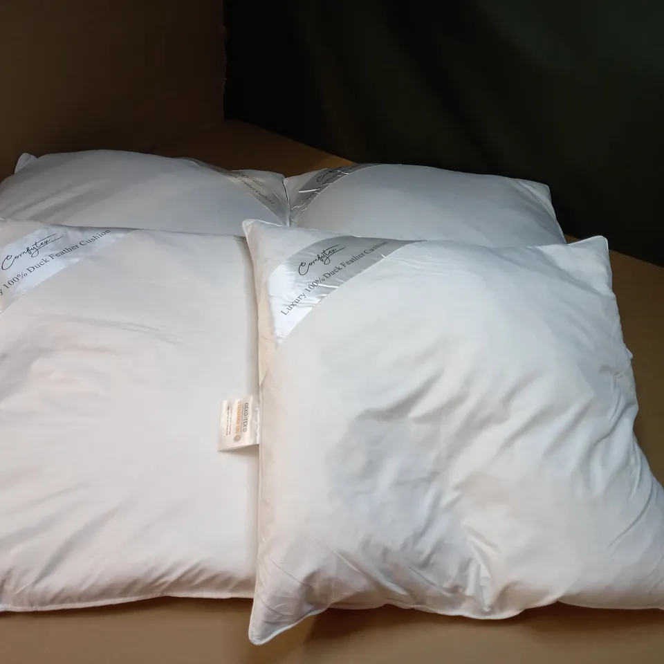 LOT OF APPROX 4 LUXURY 100% DUCK FEATHER CUSHIONS