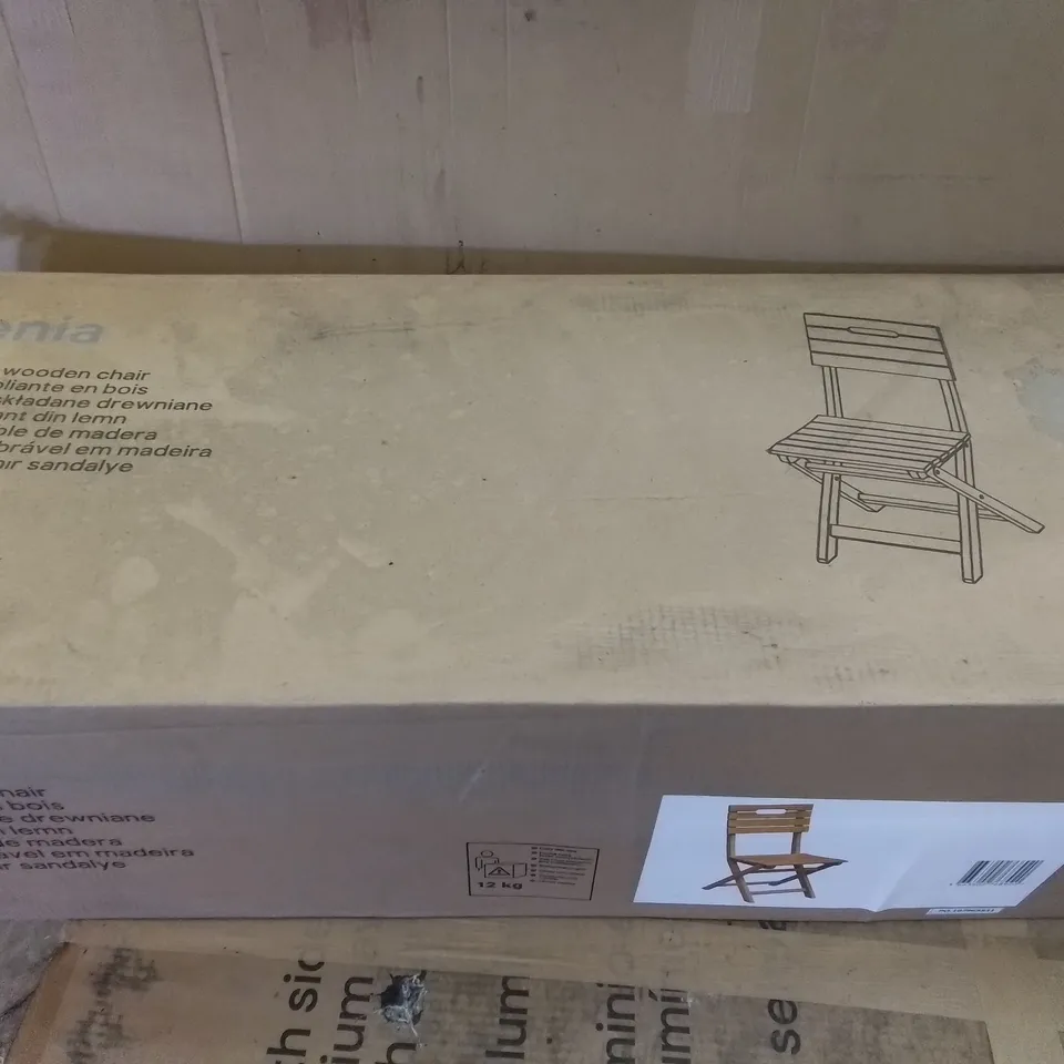 BOXED GOODHOME DENIA FOLDING WOODEN CHAIR (SET OF 2)