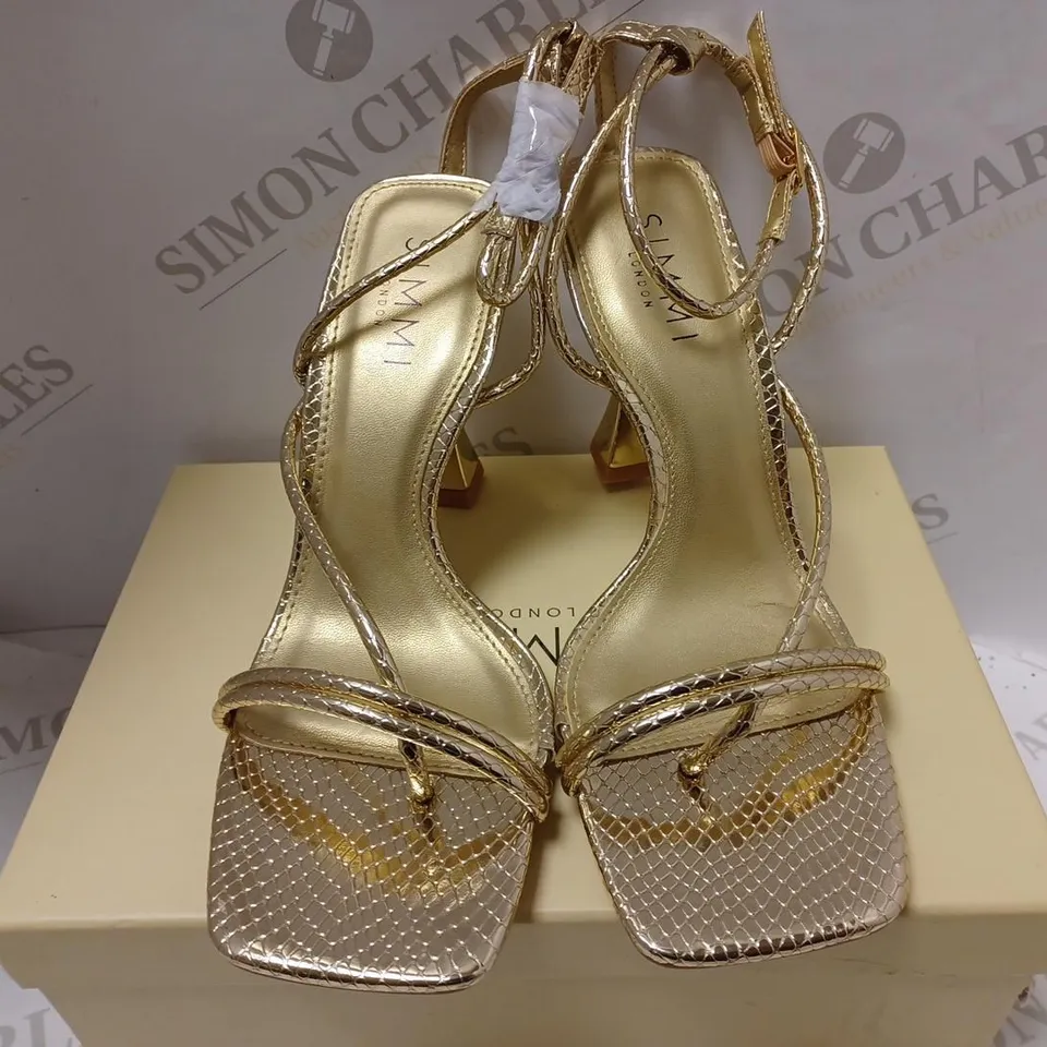 SIMMI ZEDAL 1 HEELED SANDALS - GOLD SNAKE SCALES (UK 3)