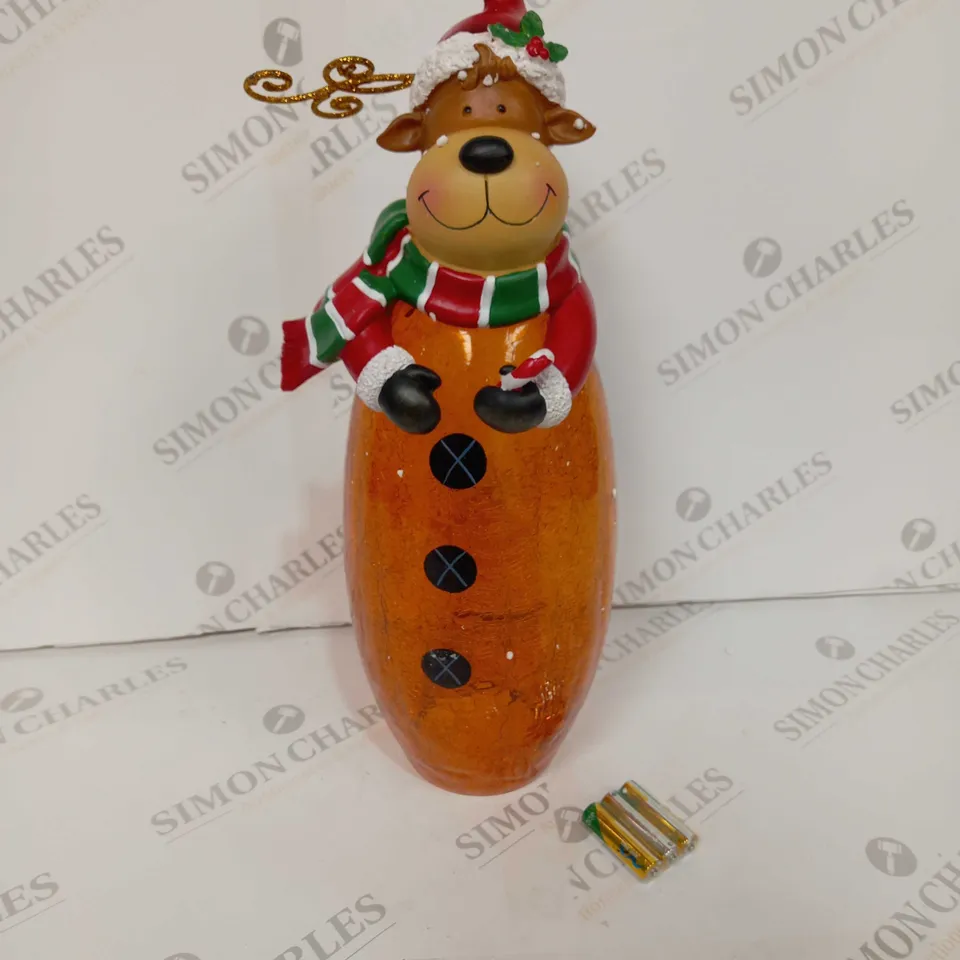 FESTIVE PRE-LIT LARGE GLASS CHRISTMAS CHARACTER - REINDEER (COLLECTION ONLY)