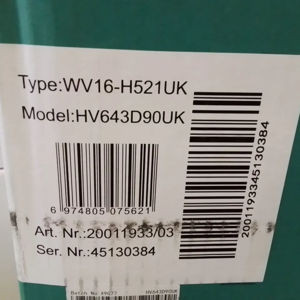BOXED HISENSE HV643D90UK FULLSIZE 16-PLACE SETTINGS FULLY INTEGRATED 15-MINUTE QUICK WASH DISHWASHER