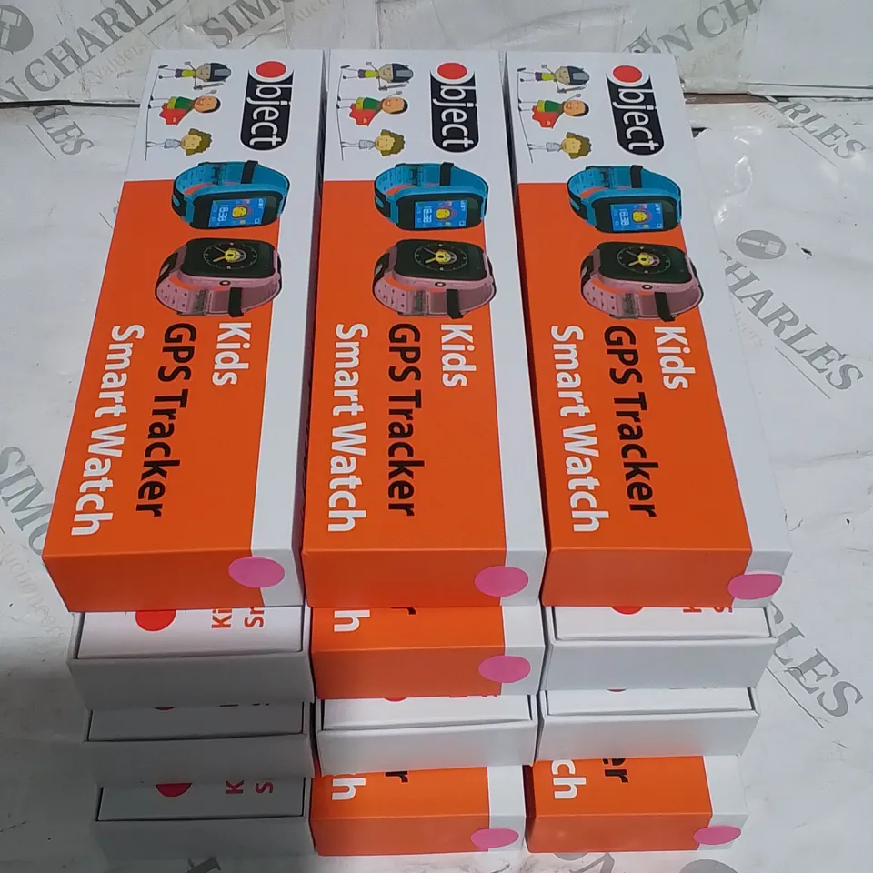 LOT OF 12 BOXED OBJECT KIDS GO'S TRACKER SMART WATCHES