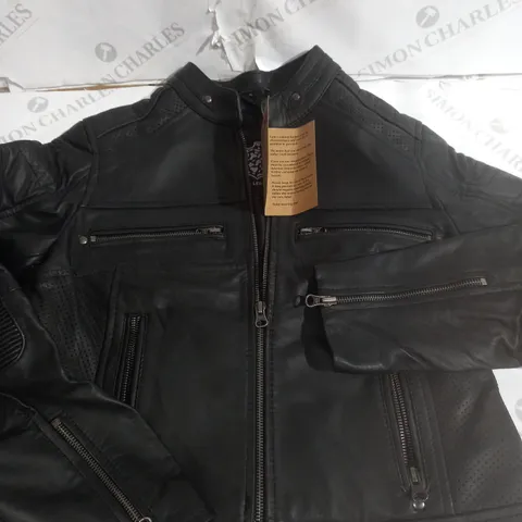REAL LEATHER CAFE RACER JACKET - SMALL WOMENS